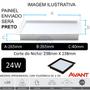 Imagem de Kit 4 Painel Led Embutir Recuado Preto 24w Branco Quente 2700K