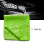 Imagem de Kit 4 Pano microfibra automotiva flanela anti-risco toalha Verde