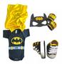 Imagem de Kit 4 Pçs Body Com Capa + Tênis + Máscara + Bracelete Batman