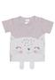 Imagem de Kit 4 peças camiseta e body manga curta e calça Best Club Baby rosa, cinza e preto com bordado de flor