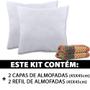 Imagem de Kit 4 Peças - Capa + Refil De Almofada Decorativa Para Sala Com Ziper 45x45cm Suede - BF Colchões