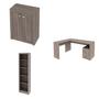 Imagem de Kit 4 Peças com 1 Mesa para Escritório em L, 2 Estantes e 1 Armário Baixo