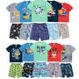 Imagem de Kit 4 Peças Roupa Infantil Menino Bebe  Camisetas e Bermudas 2 Conjuntos Masculino