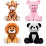 Imagem de Kit 4 pelúcias infantil bebe ursinho grande 25 cm safari animais bichinhos antialérgico decoração buba