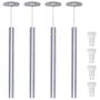 Imagem de Kit 4 Pendente Luminária Tubo Alumínio Escovado 50 Cm + Lâmpada LED Branco Frio