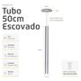 Imagem de Kit 4 Pendente Luminária Tubo Alumínio Escovado 50 Cm + Lâmpada LED Branco Frio