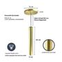 Imagem de Kit 4 Pendente Luminária Tubo Dourado Cabo Cristal 30 Cm