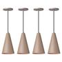 Imagem de Kit 4 Pendente Lustre Luminária Cone Fendi