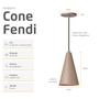 Imagem de Kit 4 Pendente Lustre Luminária Cone Fendi