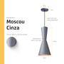 Imagem de Kit 4 Pendente Lustre Luminária Cone Moscou 39cm Cinza