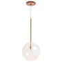 Imagem de Kit 4 Pendente Lux Cobre Rose Gold Globo Vidro 25Cm + Led