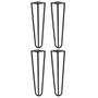 Imagem de Kit 4 Pés de Metal 30 CM Hairpin Legs Mesa de Canto Rack e Puffs Preto G41