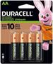 Imagem de Kit 4 Pilha Aa Recarregável Duracell 2500 Mah