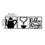 Imagem de Kit 4 Placas Decorativas Cantinho do Café em MDF Preto