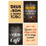 Imagem de Kit 4 Placas Decorativas Frases Mdf Motivacionais 20x13 cm