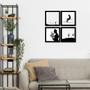 Imagem de Kit 4 Placas Quadros Decorativos para Sala Cozinha Quarto Frases Café Motivação Cidades Fé 20x20cm