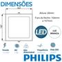 Imagem de Kit 4 Plafon Quadrado Embutir 12w Philips Branco Frio 6500K