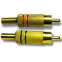 Imagem de Kit 4 plugs rca conectores blindado 4mm corpo de metal com mola ponta dourada 2 pares vermelho preto