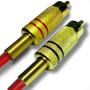 Imagem de Kit 4 plugs rca conectores blindado 4mm corpo de metal com mola ponta dourada 2 pares vermelho preto
