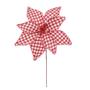 Imagem de Kit 4 Poinsetia Decorativa Natalina Flor Xadrez Vermelho e Branco 30cm Cromus