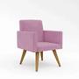 Imagem de Kit 4 Poltrona Decorativa Nina Cadeira Escritório Recepção Suede Rosa Bebê
