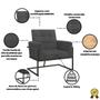 Imagem de kit 4 Poltronas Base de metal para Sala de Estar Decorativa Cadeira Estofada Resistente Escritório Recepção Manicure