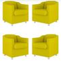 Imagem de Kit 4 Poltronas Decorativa Bia Suede Amarelo - TWdecora