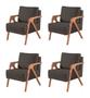 Imagem de Kit 4 Poltronas Decorativa Mona Veludo Grafite - Kimi Décor