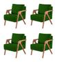 Imagem de Kit 4 Poltronas Decorativa Mona Veludo Verde - Kimi Décor