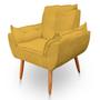 Imagem de Kit 4 Poltronas Decorativa Opala Sala de Estar Tecido Suede Amarelo Kimi Decor