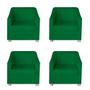 Imagem de Kit 4 Poltronas Decorativa para Sala de Estar 68cm Tilla Suede Verde - Mafer