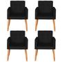 Imagem de Kit 4 Poltronas Decorativa para Sala de Estar Recepção Sala de Espera estofada pés palito madeira