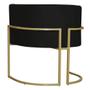 Imagem de Kit 4 Poltronas Decorativa Sala de Estar Luana Base Gold Suede Preto - Montanaris Decor