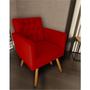 Imagem de Kit 4 Poltronas Decorativas Larah Capitonê E 4 Pufs Vermelho