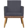 Imagem de Kit 4 Poltronas Decorativas Lis material sintético e Linho Cores Pé Palito 30 Cm Castanho