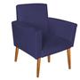 Imagem de Kit 4 Poltronas Decorativas Nina Suede Azul Marinho - Móveis Mafer