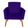 Imagem de Kit 4 Poltronas Decorativas Nina Suede Roxo - Móveis Mafer