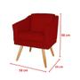 Imagem de Kit 4 Poltronas Decorativas San Diego Sala de Estar Tecido Veludo Vermelho Kimi Design