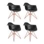 Imagem de Kit 4 Poltronas Eiffel Eames Pretas com Braço Daw em Ferro Cobre