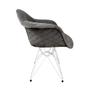 Imagem de Kit 4 Poltronas Jantar Eames Eiffel Estofadas Cinza Base Ferro Branco