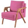 Imagem de Kit 4 Poltronas Mona Madeira Maciça Suede Rosa Kimi Design