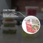 Imagem de Kit 4 Pote De Plástico Container Com 4 Travas Resistente Design Moderno Prático 2200ml