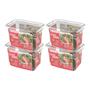 Imagem de Kit 4 Pote De Plástico Container Com 4 Travas Resistente Design Moderno Prático 2200ml