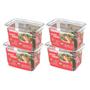 Imagem de Kit 4 Pote De Plástico Container Com 4 Travas Resistente Design Moderno Prático 600ml
