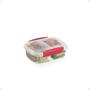 Imagem de Kit 4 Pote Para Alimentos 2 Divisões C Travas Laterais 600ML