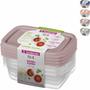 Imagem de Kit 4 Potes 280ml Retangular Plástico Vai Microondas Freezer BPA Free
