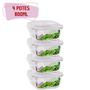 Kit 4 Potes 800ml de Vidro Marmita Tampa Hermetico Não Vaza - QUALITY HOUSE Imagem de Kit 4 Potes 800ml de Vidro Marmita Tampa Hermetico Não Vaza