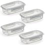 Imagem de Kit 4 Potes Alimentos 270 ML Com Tampa e Travas Transparente