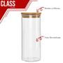 Imagem de Kit 4 Potes Borossilicato Hermético Tampa Bambu 1800ml Class