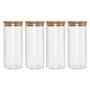 Imagem de Kit 4 Potes Borossilicato Hermético Tampa Bambu 1800ml Class